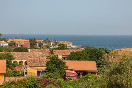 Traditional architecture at Goree island, Dakar, Senegal. West Africa.の写真素材