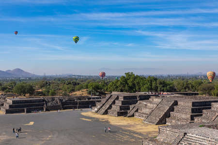 The Pyramids in ancient city of Teotihuacan in Mexico.のeditorial素材