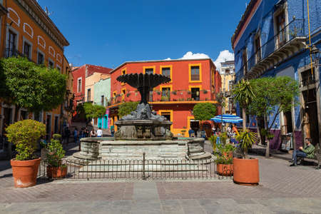 Guanajuato City historic center. Colorful homes built on hillside. Guanajuato State, Mexico.のeditorial素材