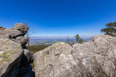 Stolowe Mountains National Park. View from Szczeliniec Wielki near Kudowa-Zdroj, Lower Silesia, Poland.の写真素材