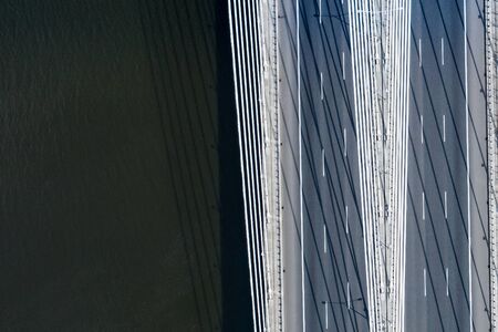 Aerial view of Most Redzinski bridge over Oder river in Wroclaw, Poland.