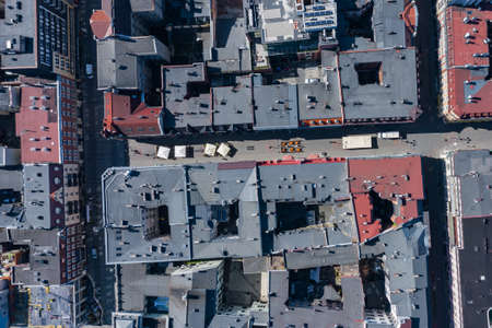 KATOWICE, POLAND - MAY 27, 2020: Aerial photo of modern city center of Katowice, Upper Silesia. Poland.のeditorial素材