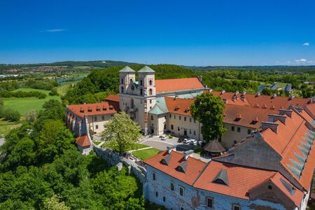 Tyniec Abbey in Kracow. Aerial view of benedictine abbey. Cracow, Poland.の写真素材