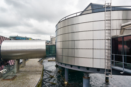 Stavanger, Norway - July 26, 2015: Oil museum  architecture in Stavanger,. Fjord - Boknafjord, county Rogaland region Vestlandet.のeditorial素材