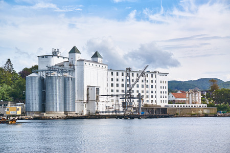 Tau, Norway - Juli 27, 2015: Port buildings at the old pier, Rogaland, Norwayのeditorial素材