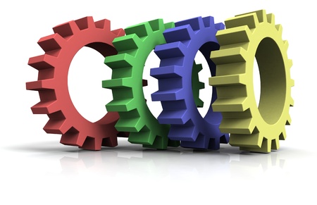 3d cog wheelsの写真素材
