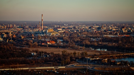 wroclaw city aerial viewのeditorial素材
