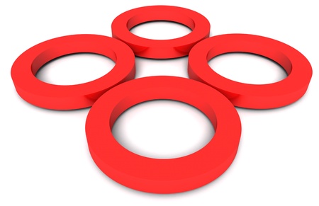 3d red wheelsの写真素材