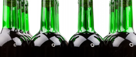 wine bottles on white backgroundの写真素材