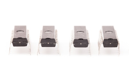  electronic components isolated on whiteの写真素材