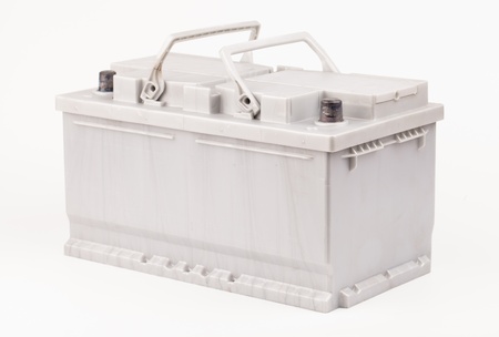 Car battery  isolated on whiteの写真素材