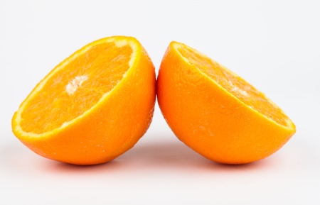 orange fruits isolated on whiteの写真素材