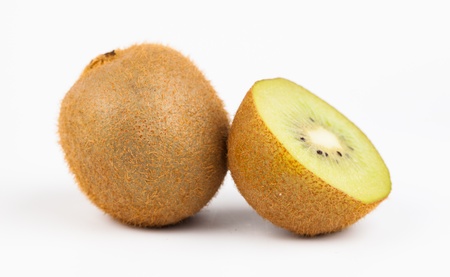 kiwi fruits isolated on whiteの写真素材