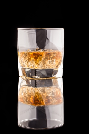 whisky glass with iceの写真素材