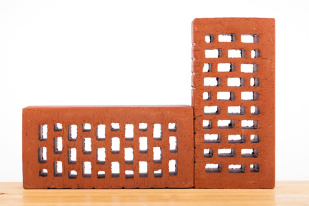 bricks isolated on whiteの写真素材