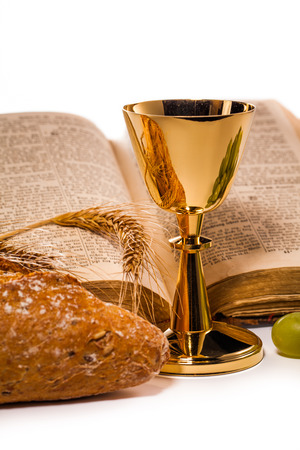 holy communion isolated on whiteの写真素材