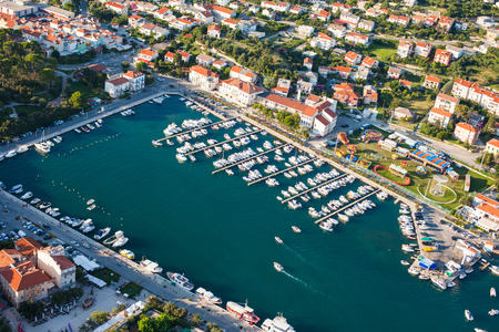 aerial view of croatia coast line Rab islandの写真素材
