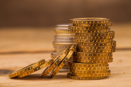 coins money on table