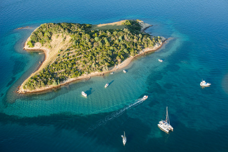 aerial view of coastline Rab island in Croatia