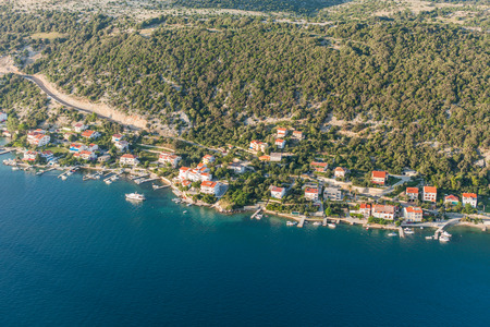 aerial view of coastline Rab island in Croatia