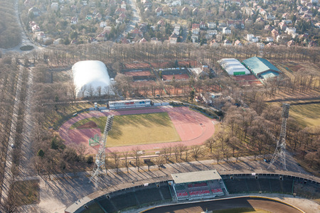 WROCLAW, POLAND - MARCH  02, 2014 Aerial view of Wroclaw cityのeditorial素材