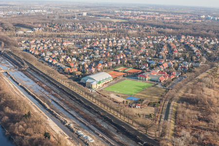 WROCLAW, POLAND - MARCH  02, 2014 Aerial view of Wroclaw cityのeditorial素材