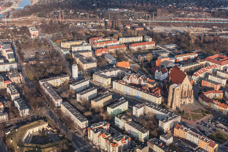 aerial view of Nysa city  in Polandのeditorial素材