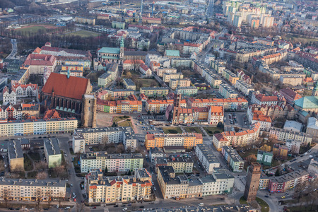 aerial view of Nysa city  in Polandのeditorial素材