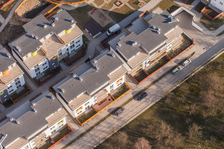 aerial view of wroclaw city suburbs in  Polandの写真素材