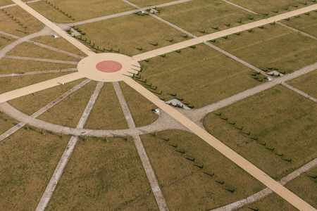 aerial view of graveyard in Wroclaw city in Poland