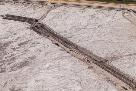 aerial view of  Industrial waste reservoir near Polkowice city in Polandの写真素材