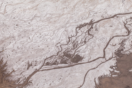 aerial view of  Industrial waste reservoir near Polkowice city in Poland