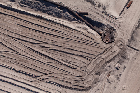 aerial view of  Industrial waste reservoir near Polkowice city in Poland