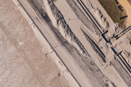 aerial view of  Industrial waste reservoir near Polkowice city in Polandの写真素材
