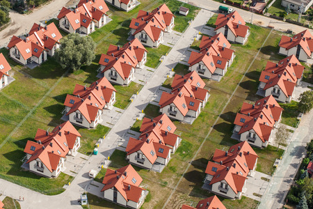 Aerial view of Wroclaw city suburbs in Poland.の写真素材