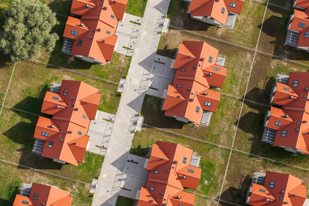 Aerial view of Wroclaw city suburbs in Poland.の写真素材