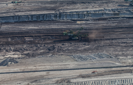 aerial view of coal mine in Polandの写真素材