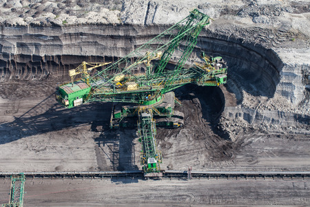 aerial view of coal mine in Polandの写真素材