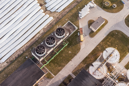aerial view of the alcohol factory in Polandのeditorial素材