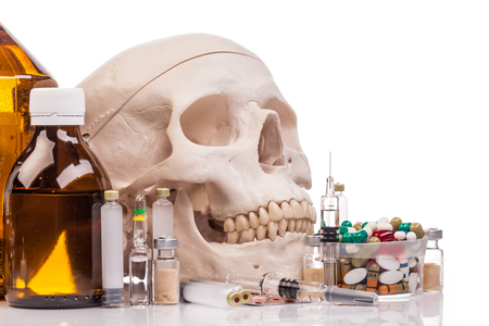 medicines and drugs isolated on whiteの写真素材