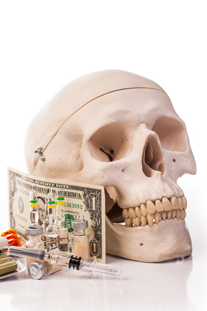 medicines and drugs isolated on whiteの写真素材