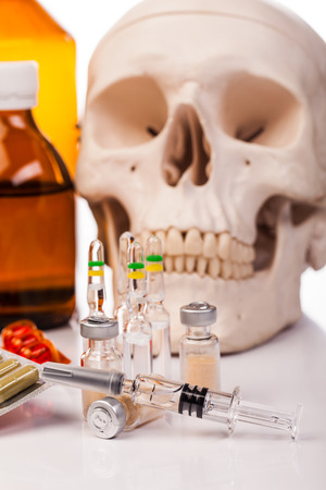 medicines and drugs isolated on whiteの写真素材