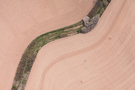 aerial view of harvest fields in Poland