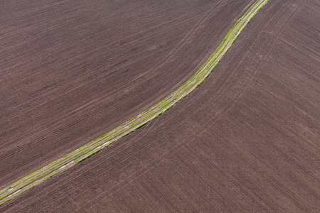 aerial view of the springtime harvest field in Poland