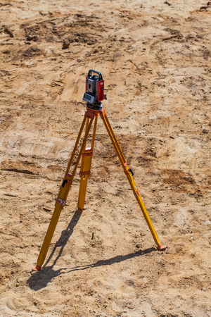 geodetic device on building siteの写真素材