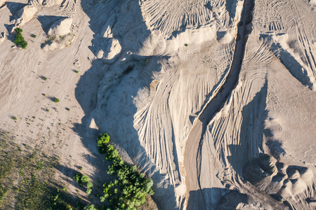 aerial view of the sand processing plant in Polandの写真素材