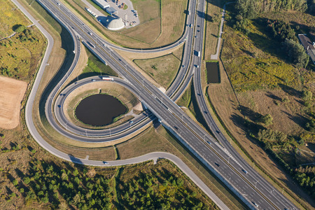 aerial view of highway in Poland