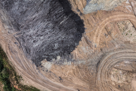 Aerial view of the  earth dump in Poland