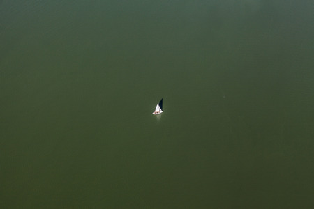 aerial view of the lake near Otmuchow town in Poland