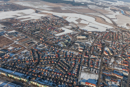 aerial  view of the Olawa city in Polandの写真素材